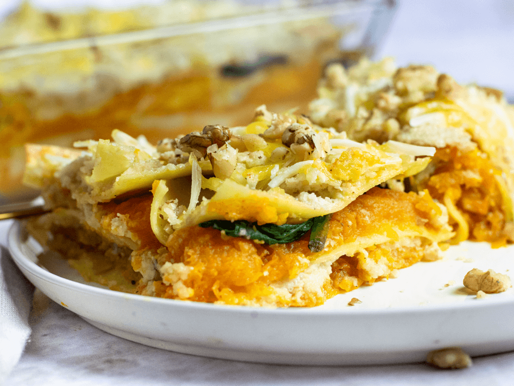 Vegan pompoen lasagne